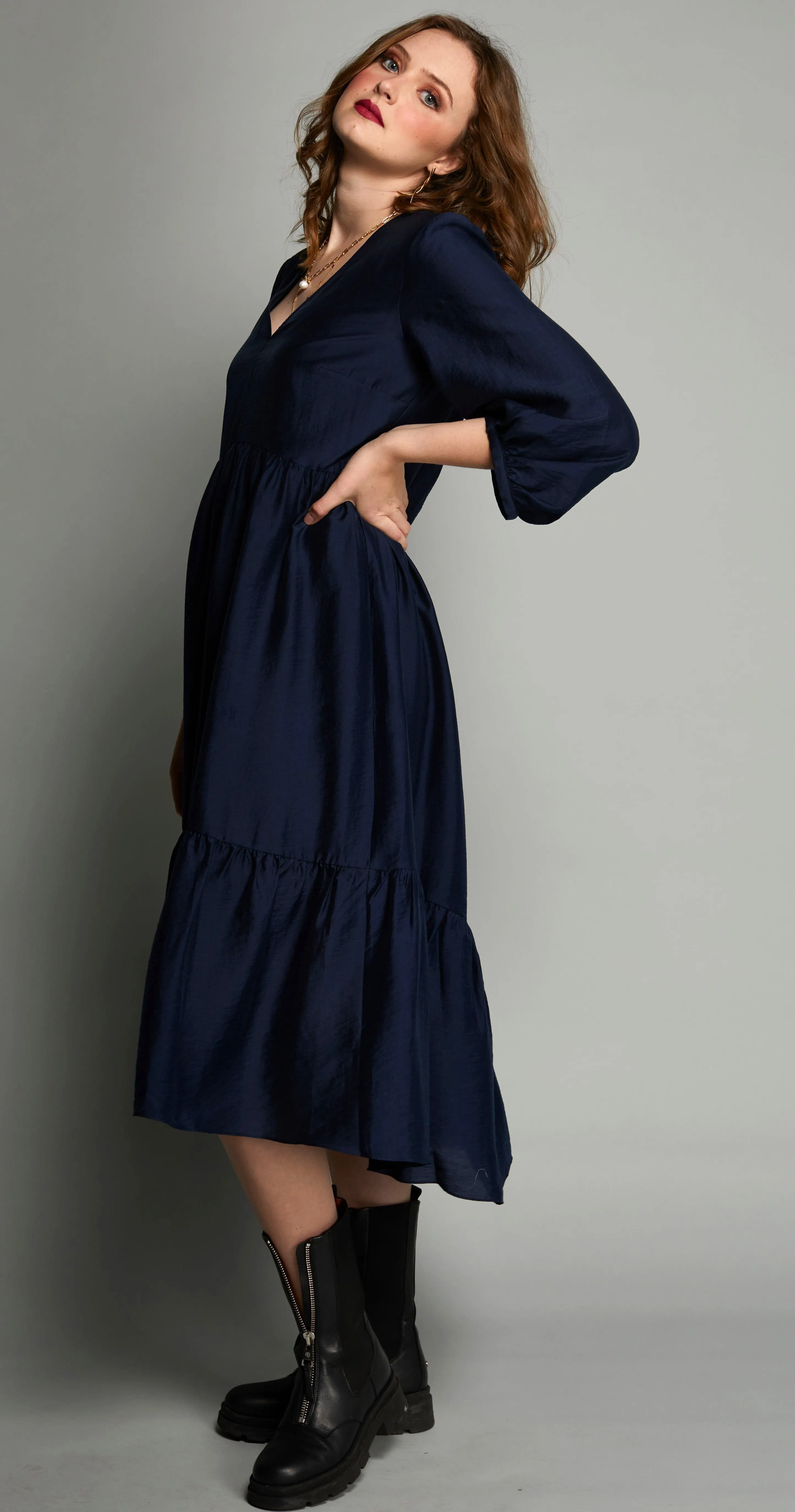 2125 - Carlo Dress - Navy LAST ONE SIZE 8