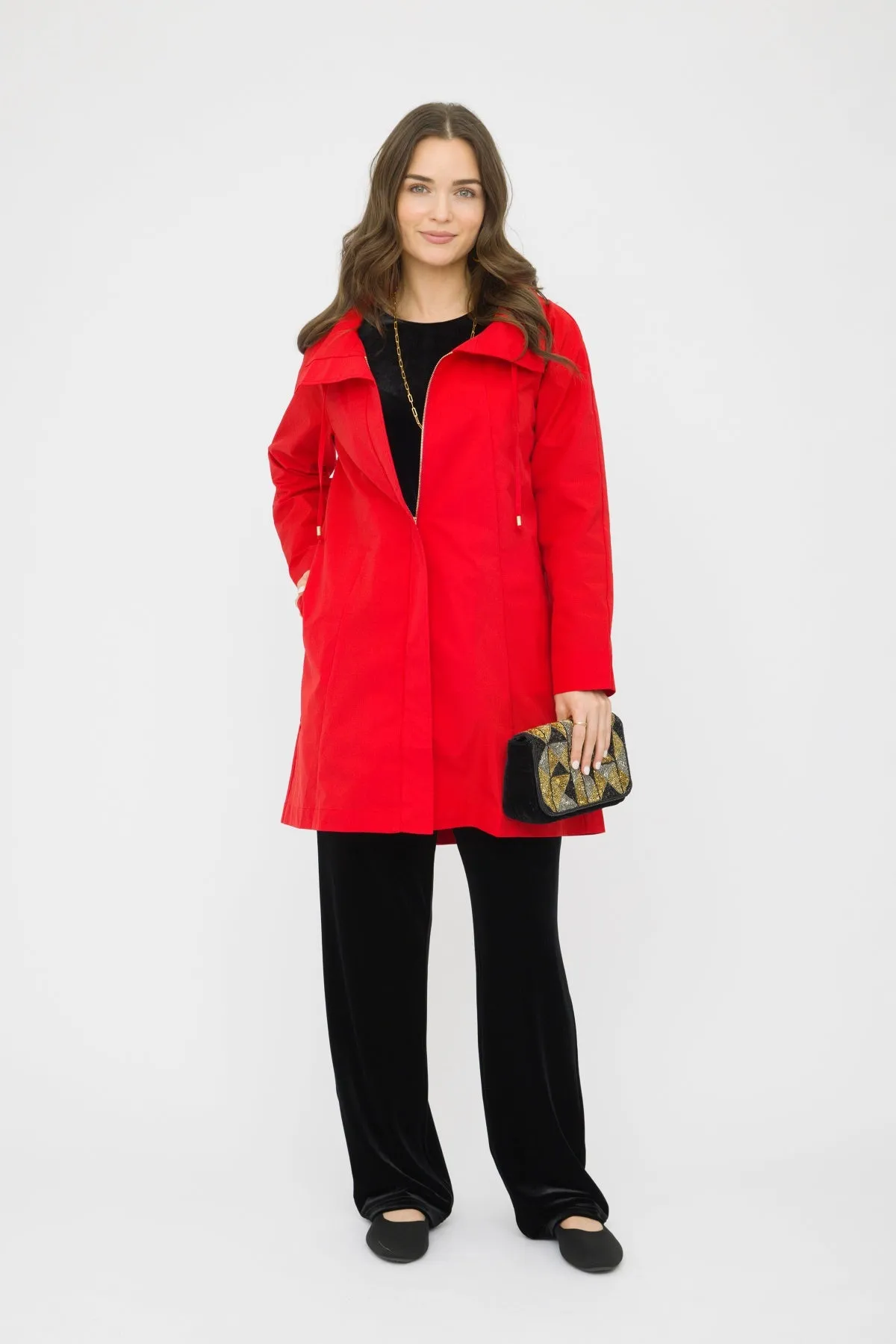 41" String Collar Zip Jacket