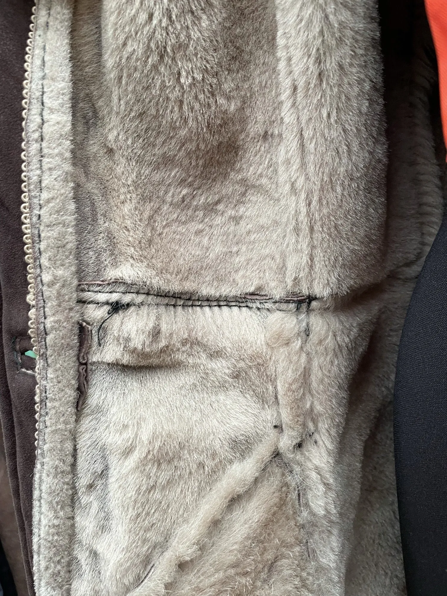 60s 70s Sheepskin Shearling Suede Coat - Size 8