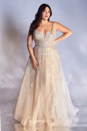 A-LINE EMBELLISHED TULLE GOWN