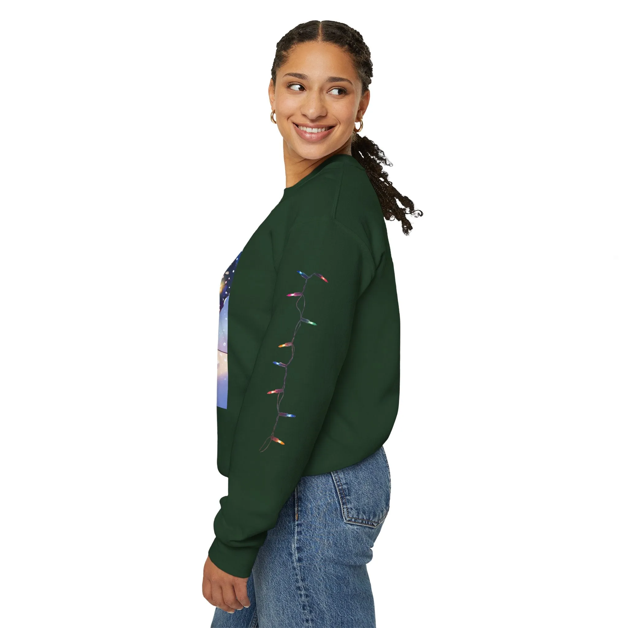 Adorable Christmas Otter Sweatshirt with Festive Lights
