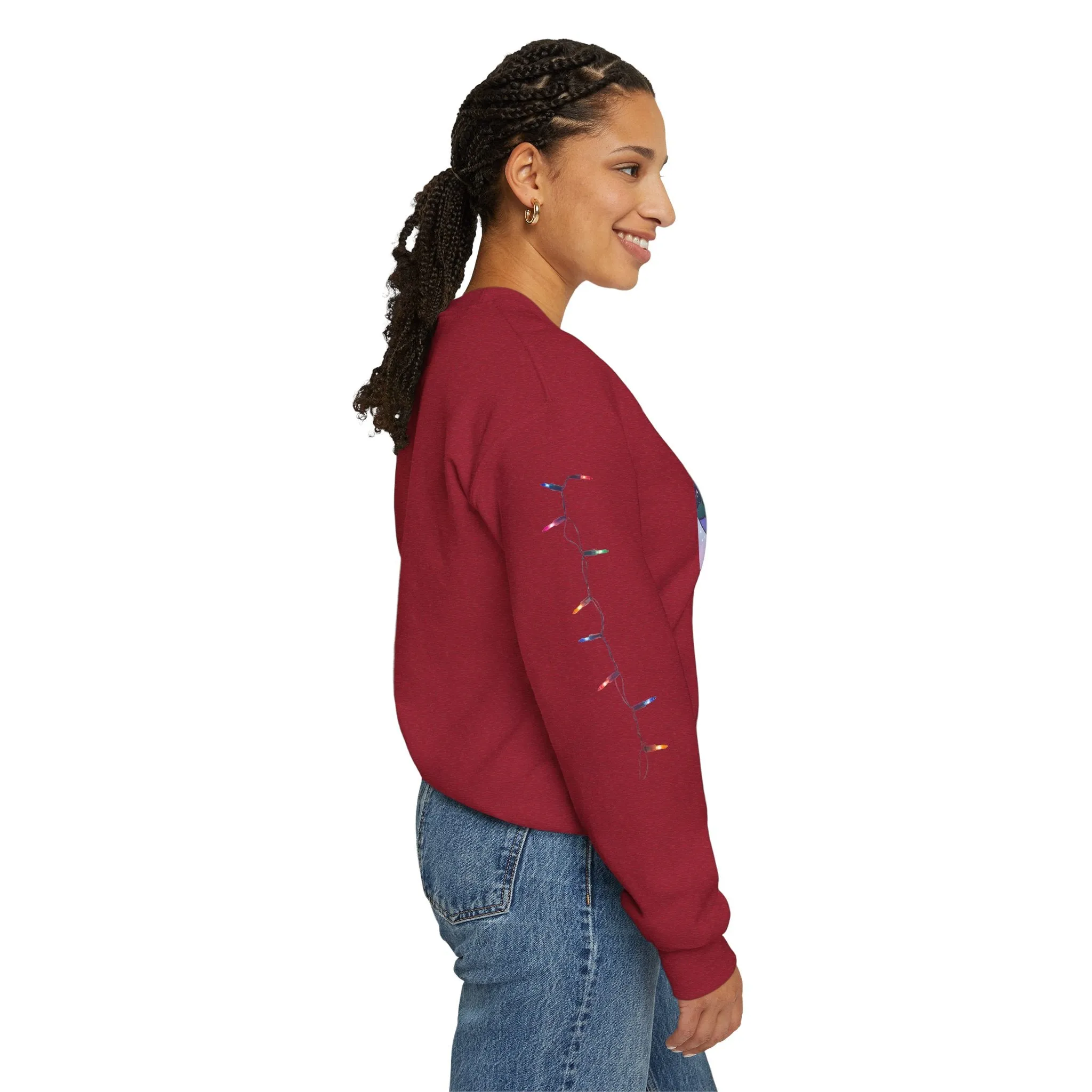 Adorable Christmas Otter Sweatshirt with Festive Lights