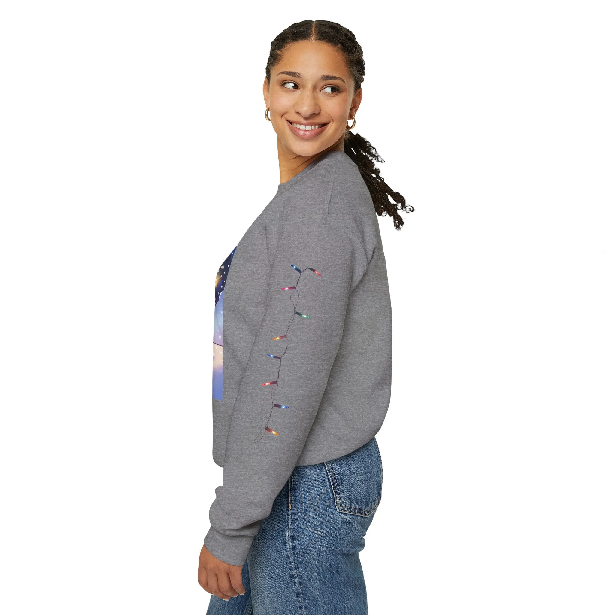 Adorable Christmas Otter Sweatshirt with Festive Lights