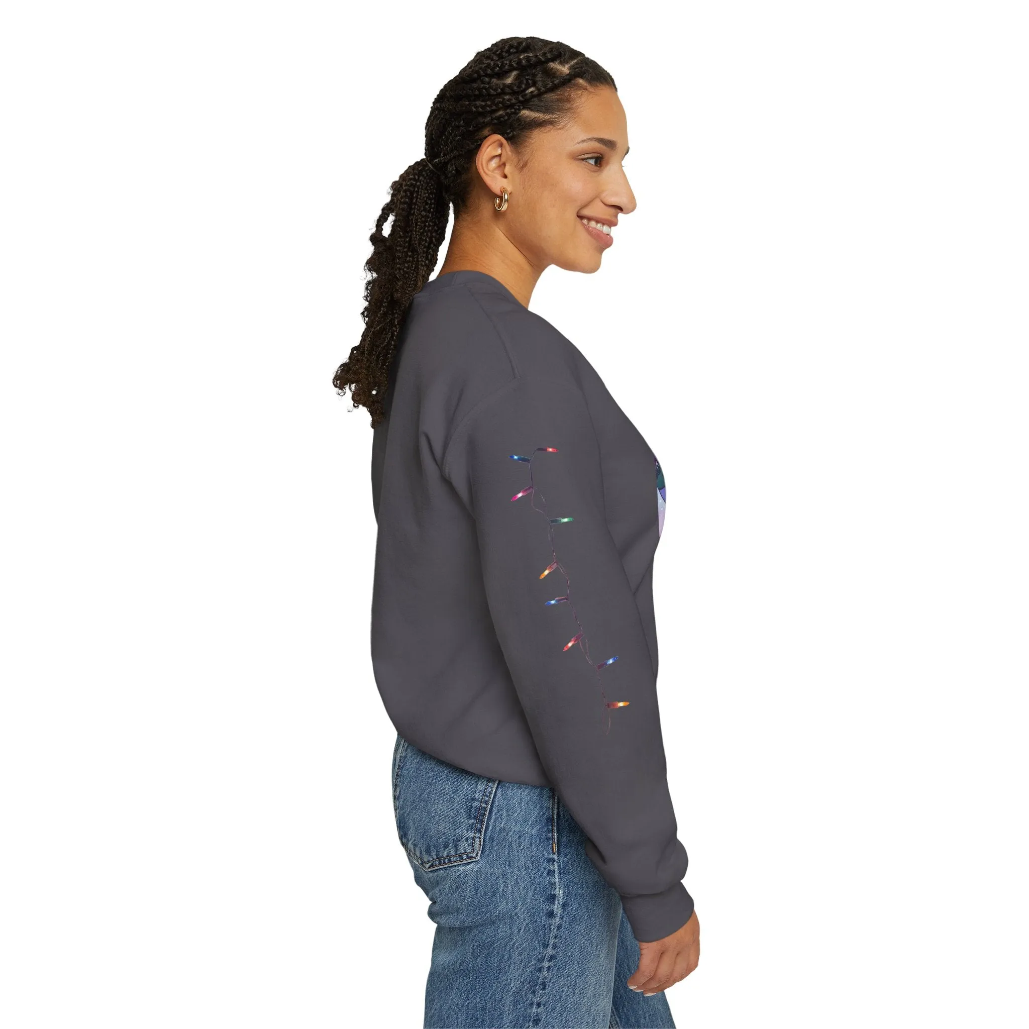 Adorable Christmas Otter Sweatshirt with Festive Lights