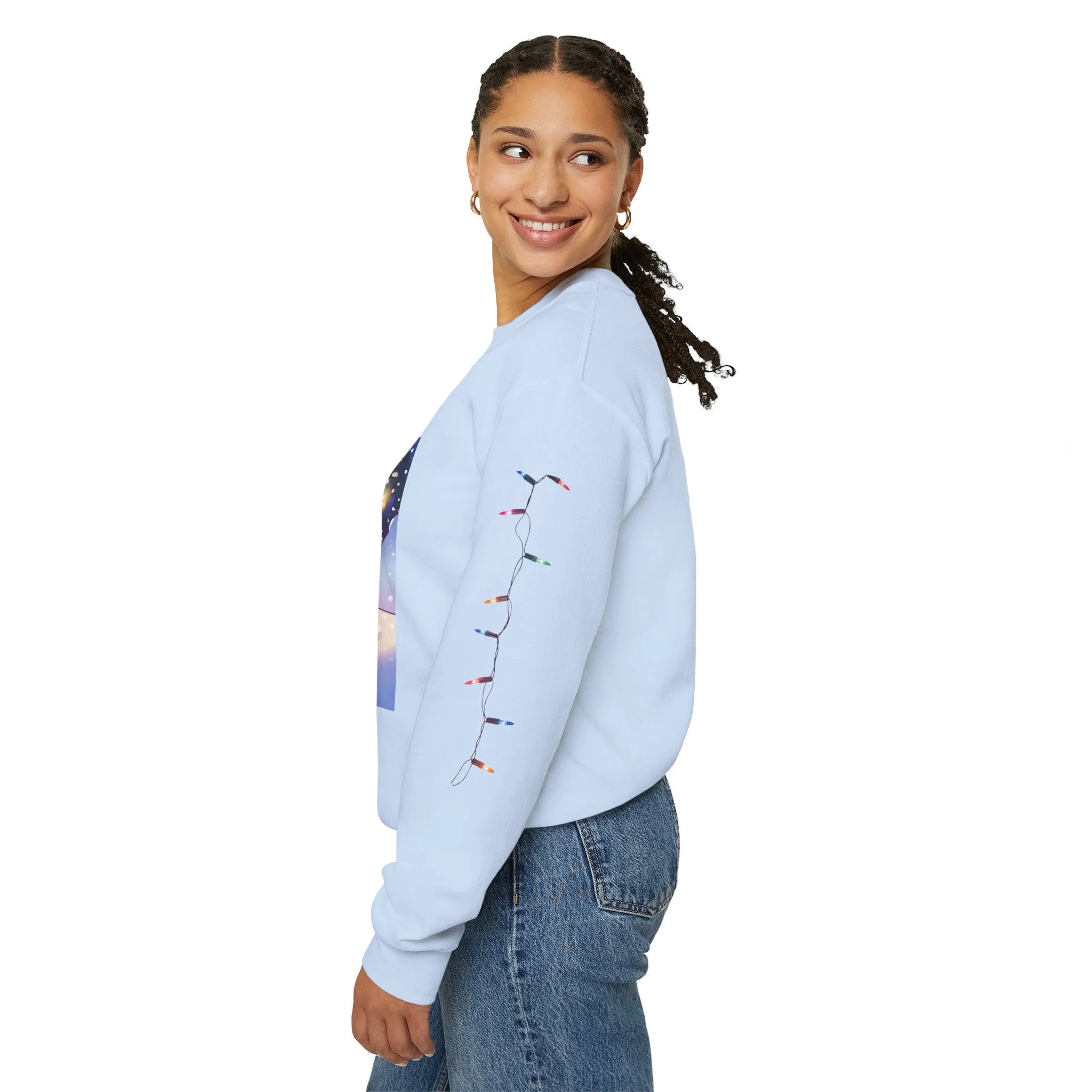 Adorable Christmas Otter Sweatshirt with Festive Lights