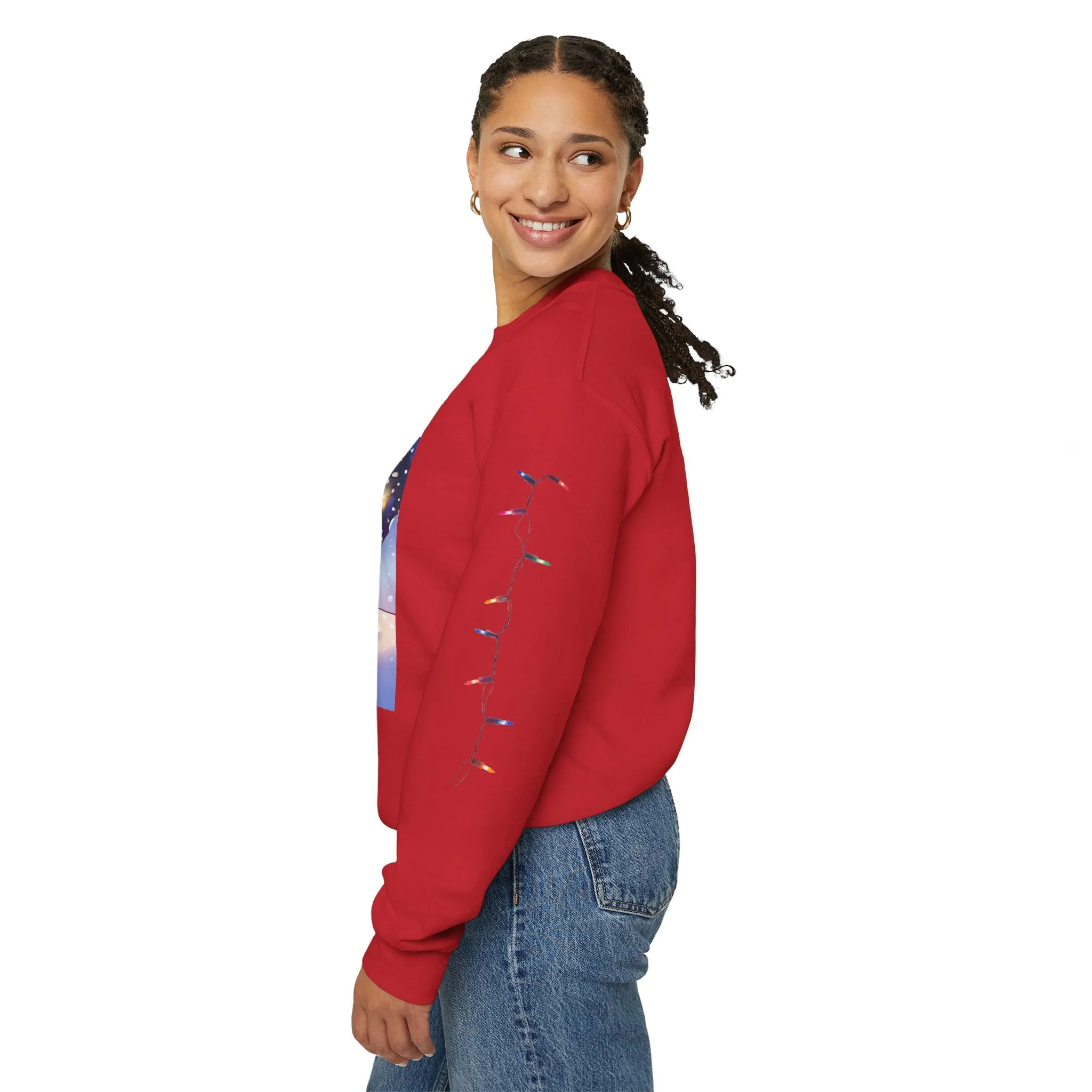 Adorable Christmas Otter Sweatshirt with Festive Lights