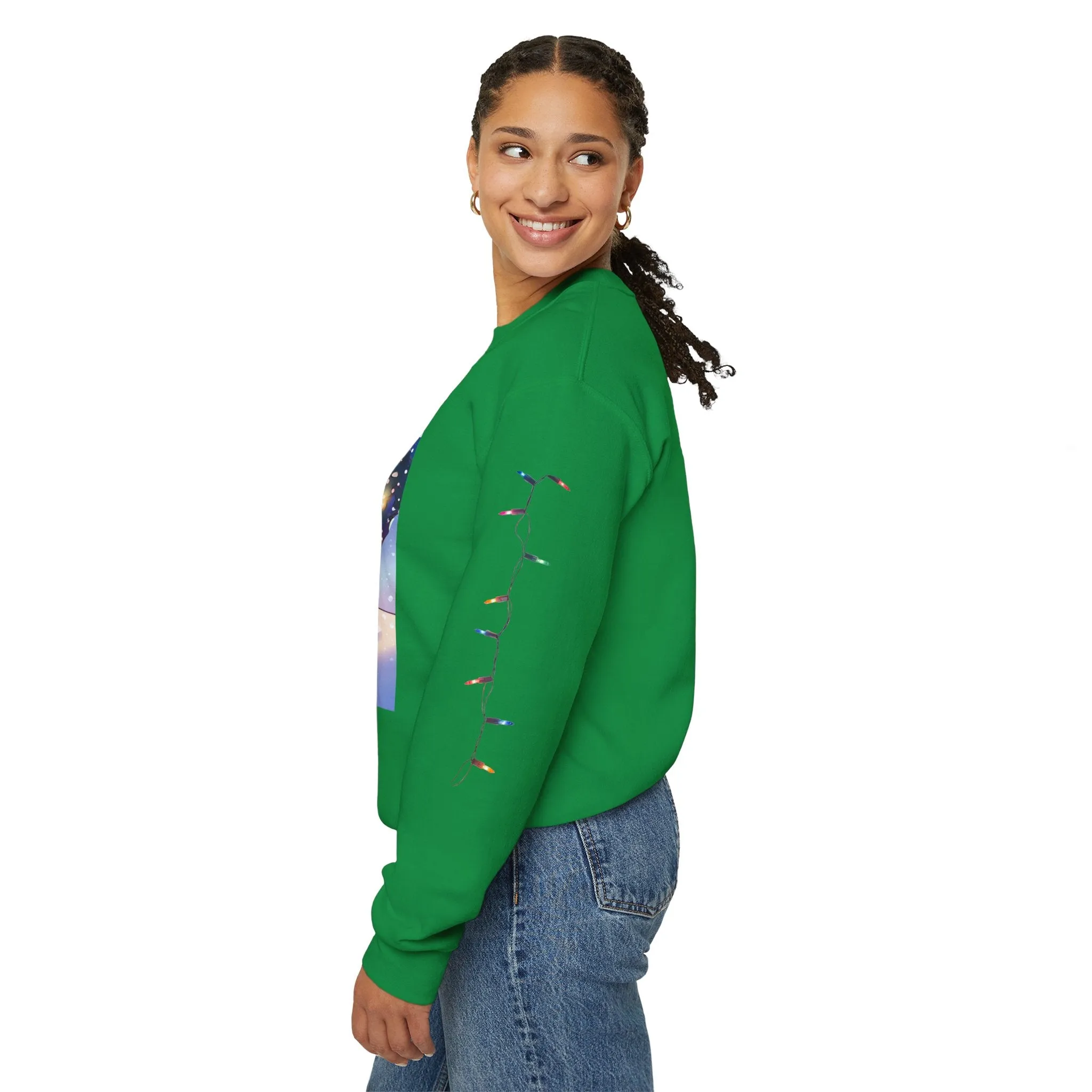 Adorable Christmas Otter Sweatshirt with Festive Lights