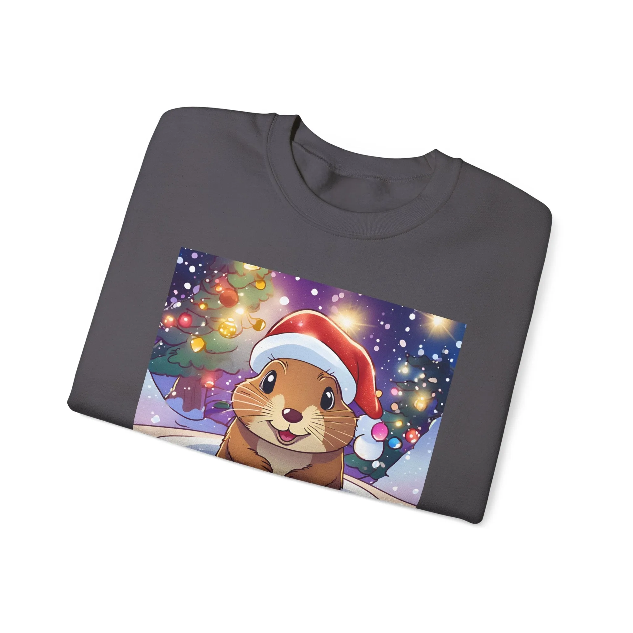 Adorable Christmas Otter Sweatshirt with Festive Lights