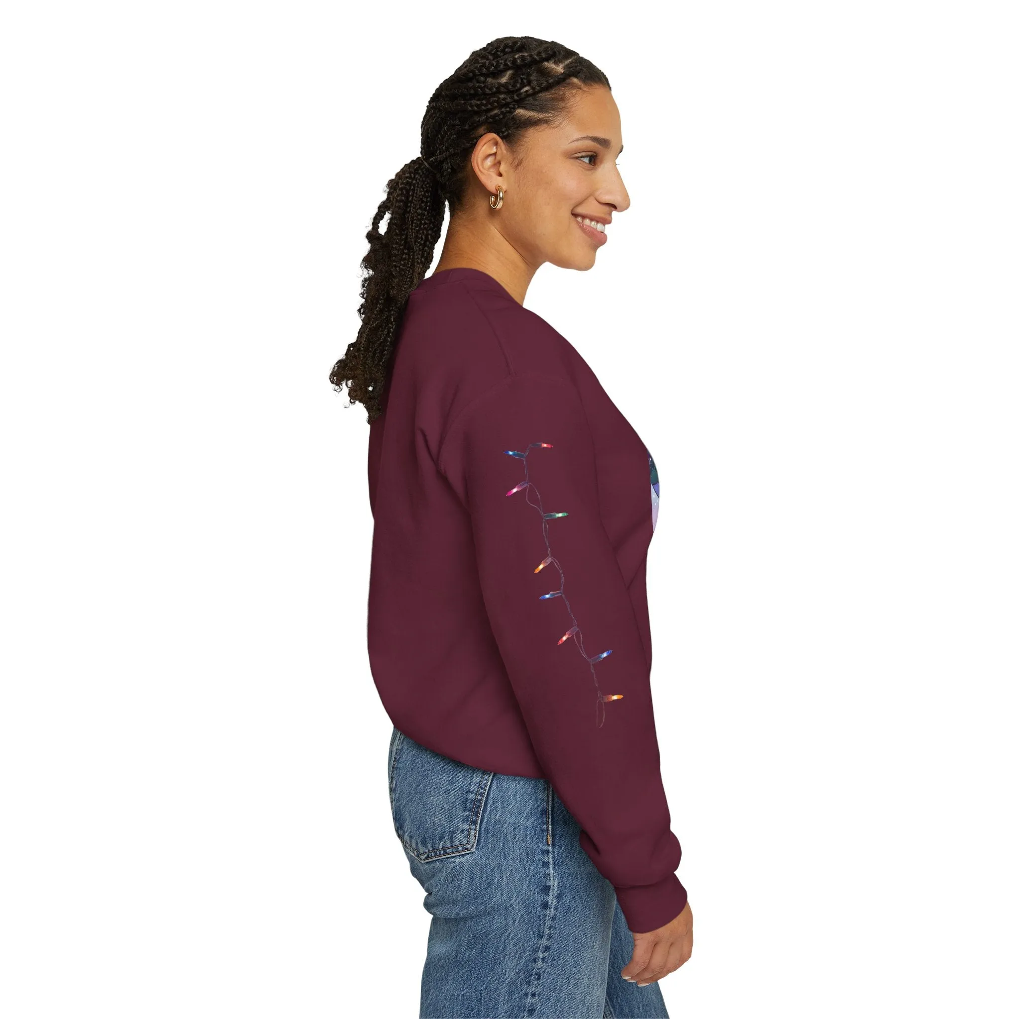 Adorable Christmas Otter Sweatshirt with Festive Lights