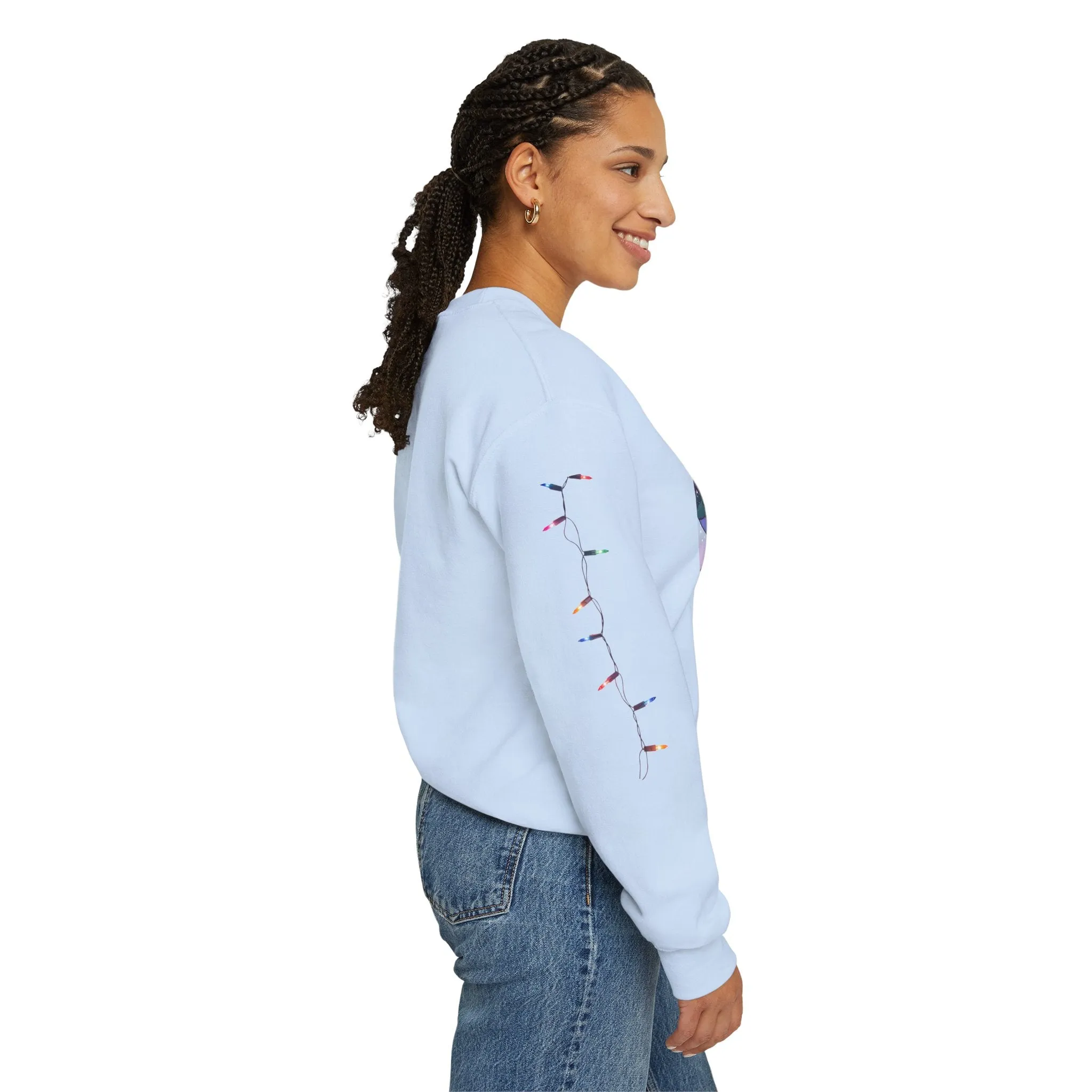 Adorable Christmas Otter Sweatshirt with Festive Lights