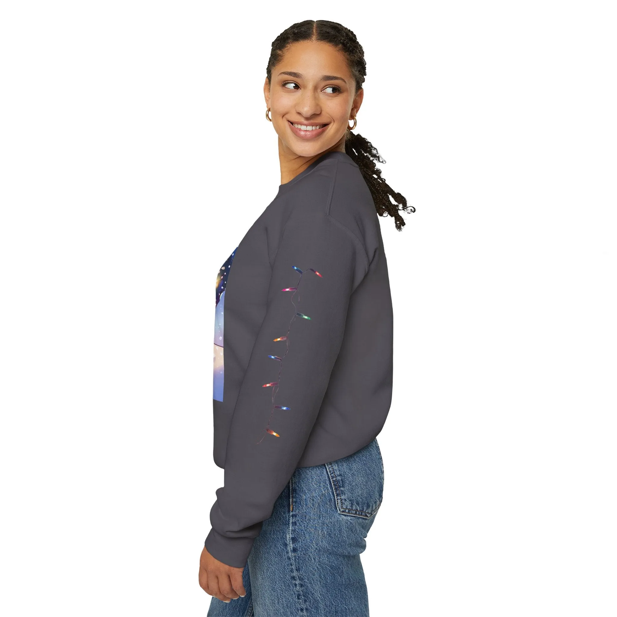 Adorable Christmas Otter Sweatshirt with Festive Lights