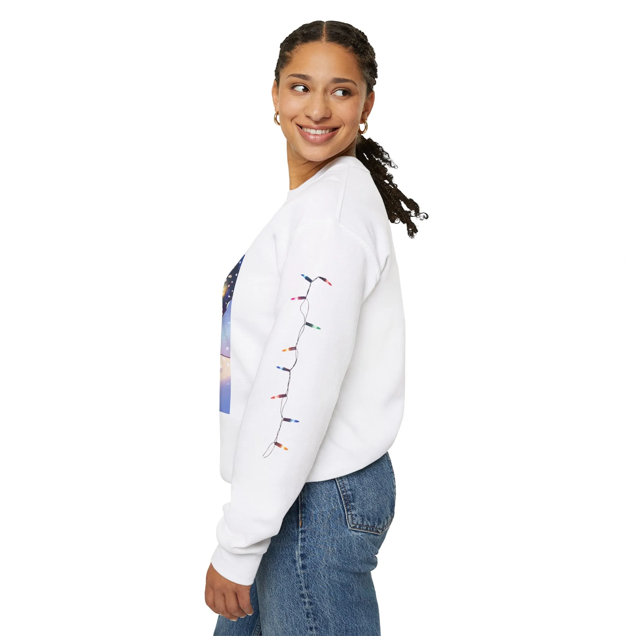 Adorable Christmas Otter Sweatshirt with Festive Lights