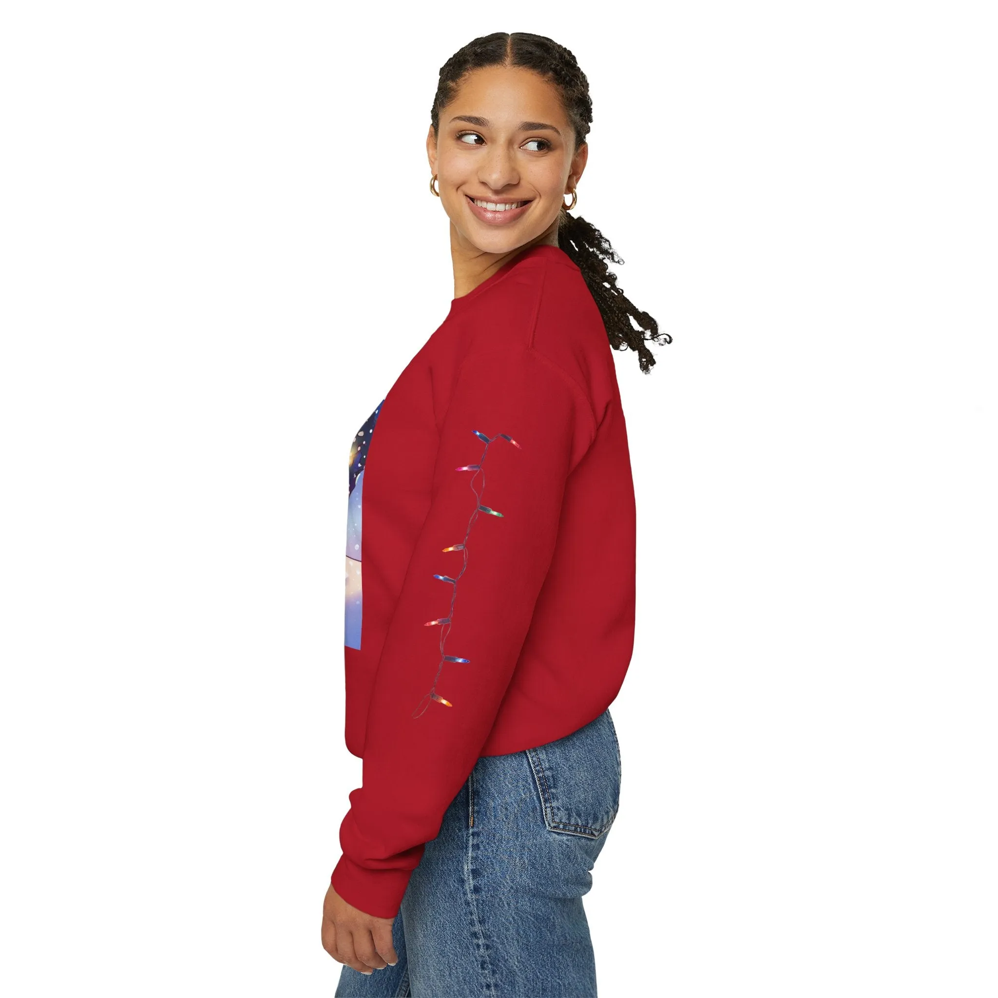Adorable Christmas Otter Sweatshirt with Festive Lights