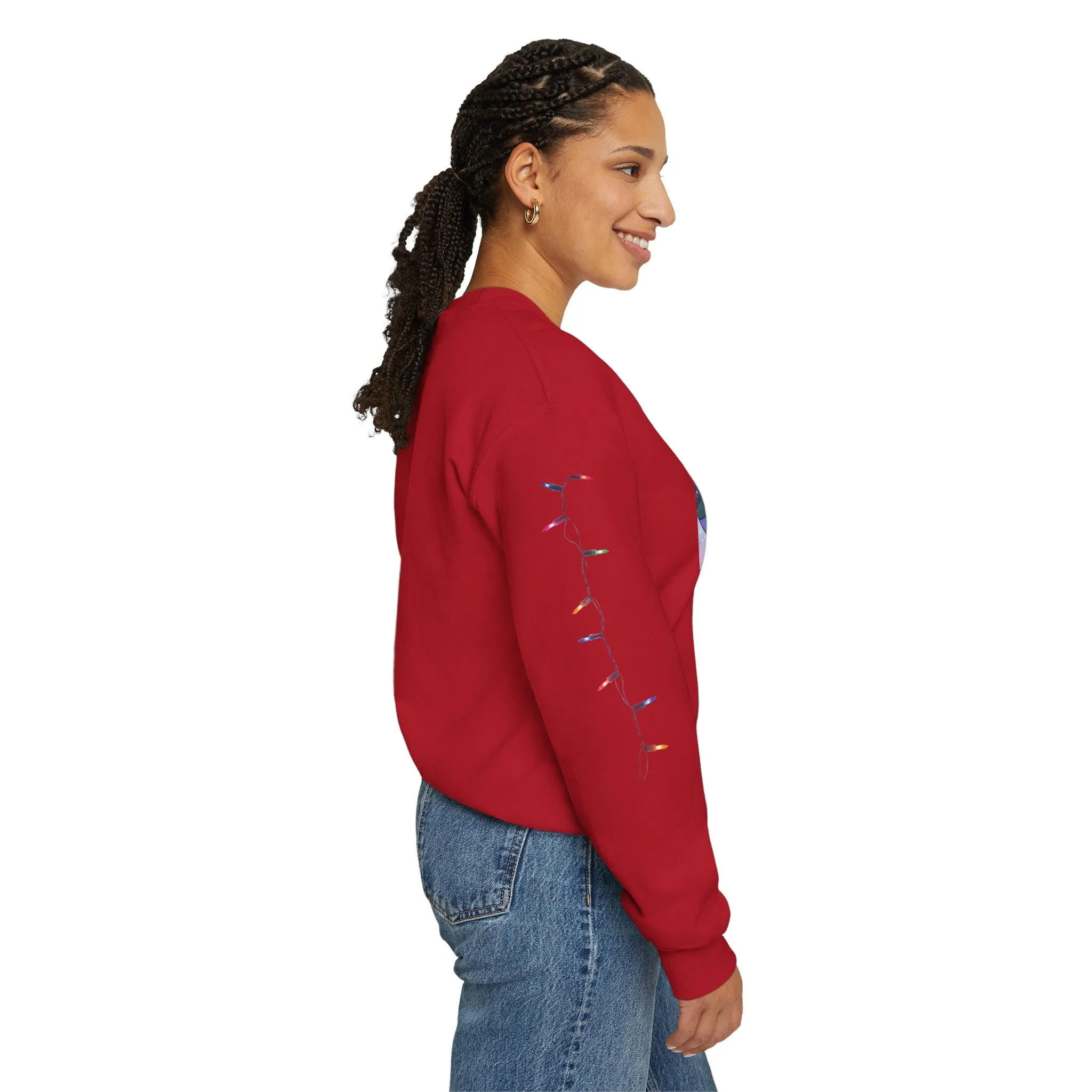 Adorable Christmas Otter Sweatshirt with Festive Lights