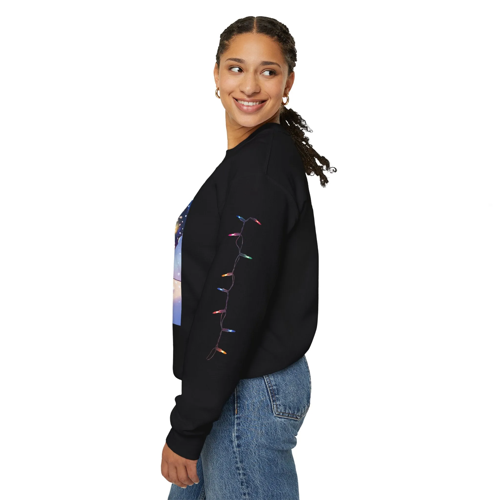 Adorable Christmas Otter Sweatshirt with Festive Lights
