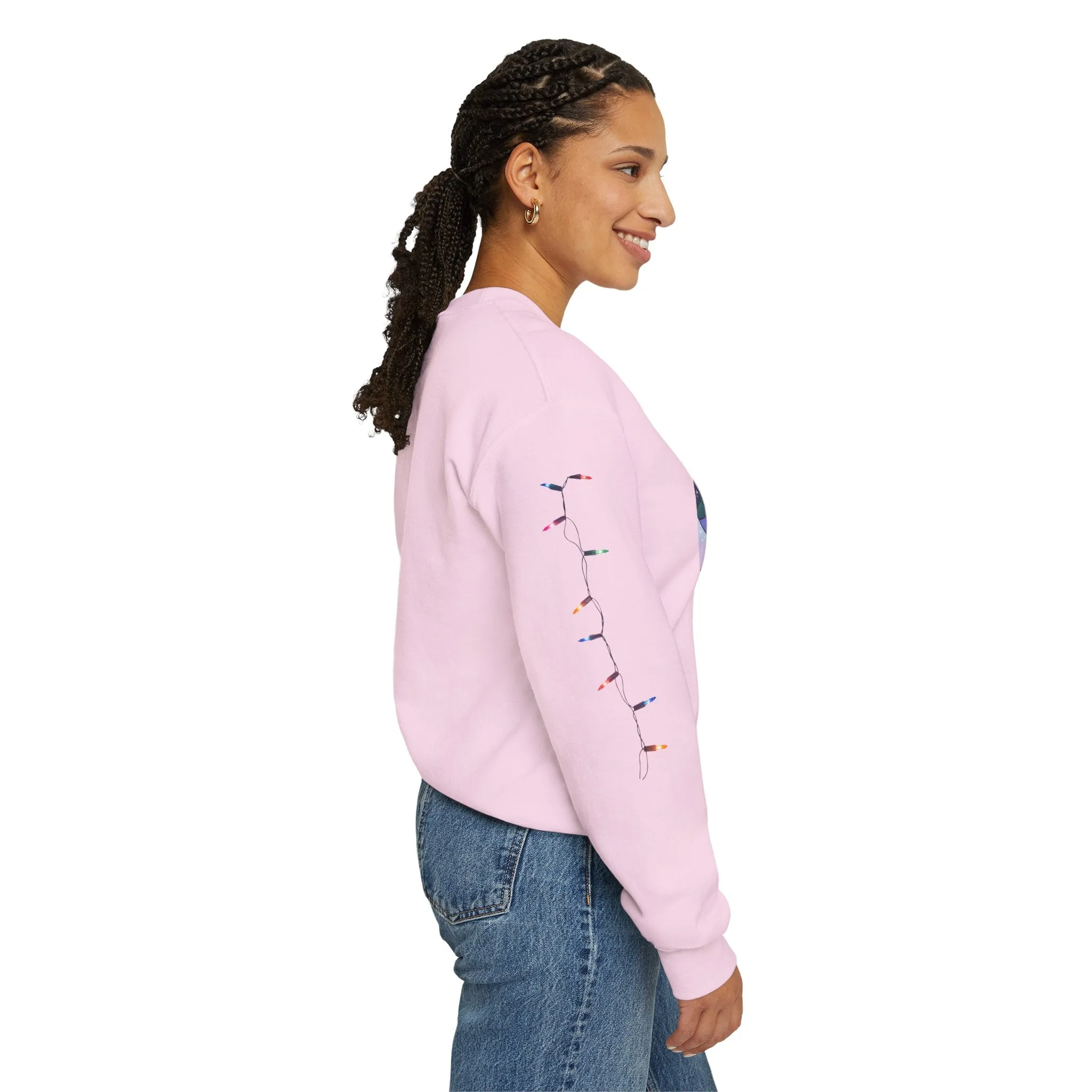 Adorable Christmas Otter Sweatshirt with Festive Lights