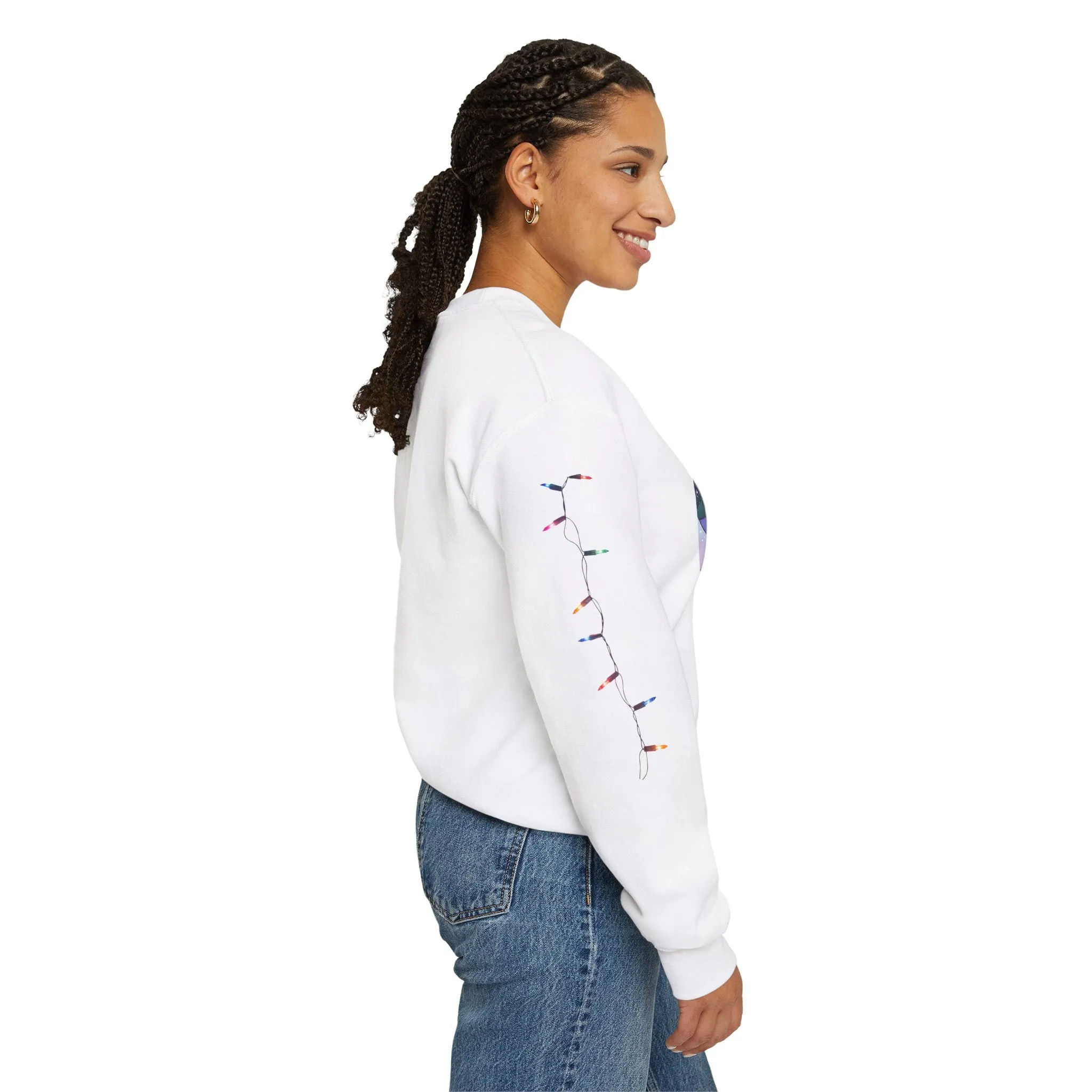 Adorable Christmas Otter Sweatshirt with Festive Lights
