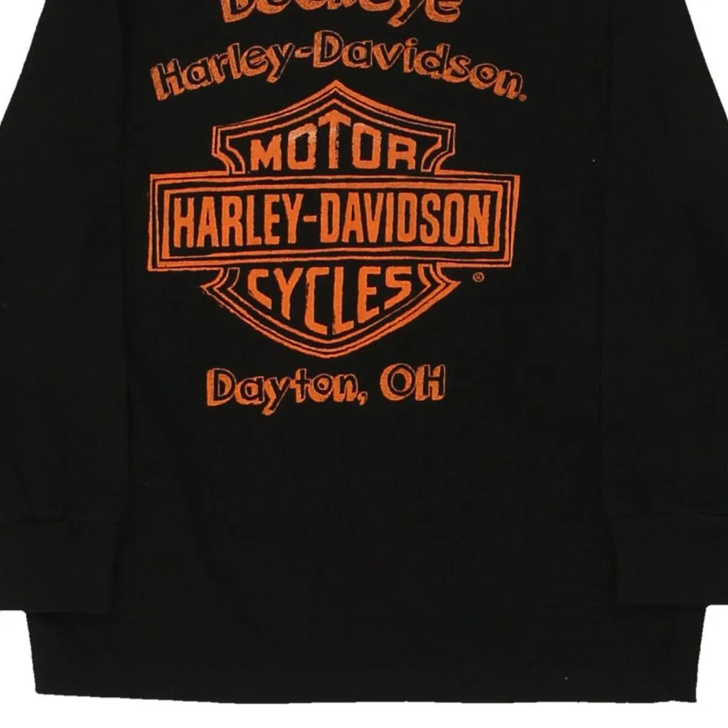 Age 5-6. Harley Davidson Graphic Long Sleeve T-Shirt - XS Black Cotton
