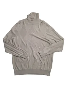 Alfani Mens Textured Turtleneck Sweater London Plane Light Grey Large