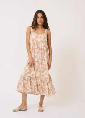 Aria Midi Dress (Floral Sand)