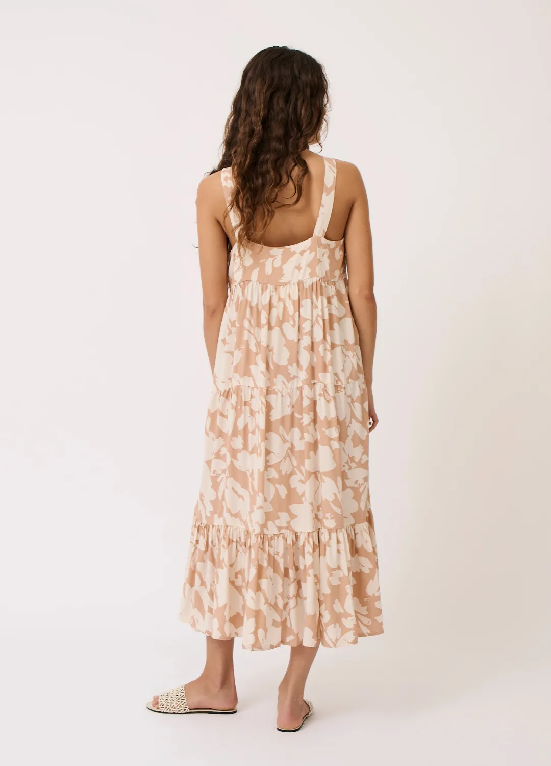 Aria Midi Dress (Floral Sand)