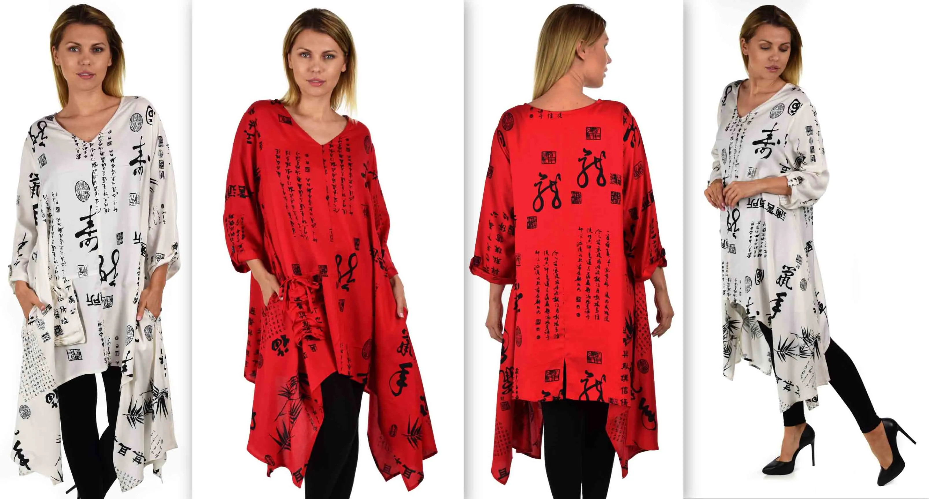 Asymmetrical Swing Tunic, Japanese print Tunic Dress, Women Tunic, Asymmetrical tunic in Plus Sizes