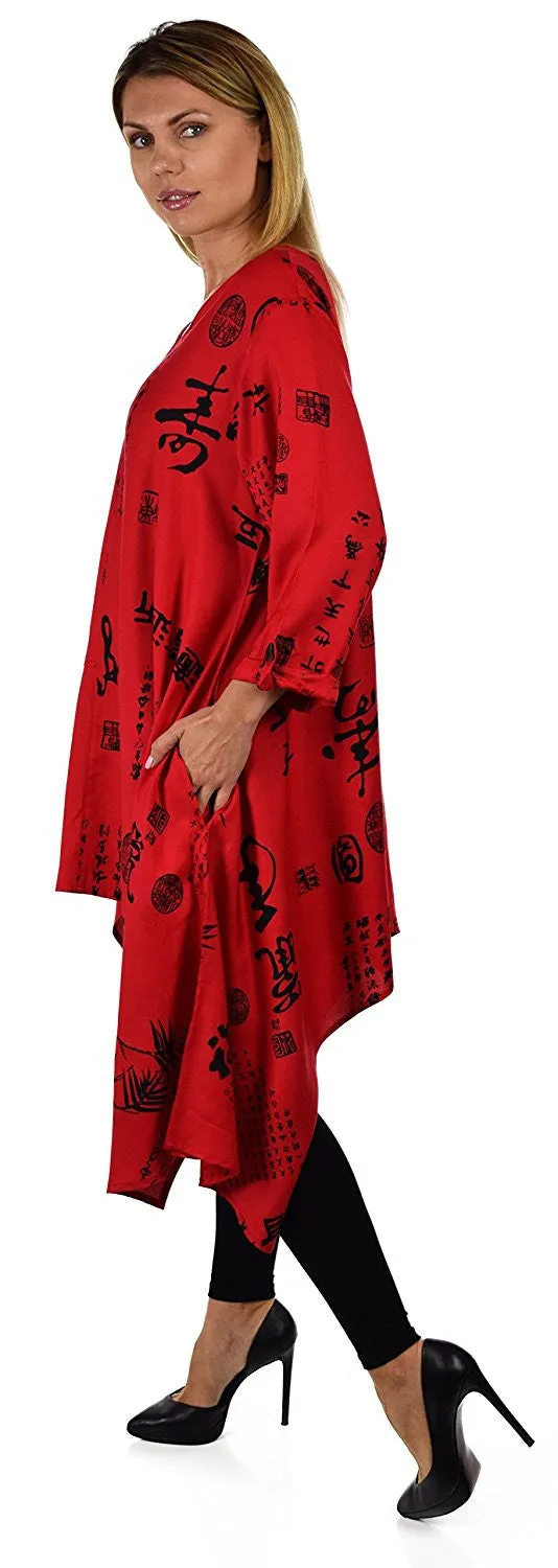 Asymmetrical Swing Tunic, Japanese print Tunic Dress, Women Tunic, Asymmetrical tunic in Plus Sizes