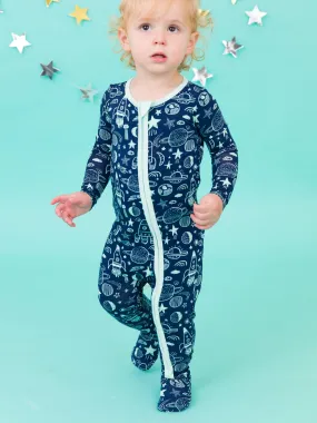 Baby Boys Blast Off Bamboo Viscose Footed One Piece Pajama