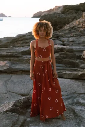 BALEARES MAXI SKIRT TIGER'S EYE BANDHANI