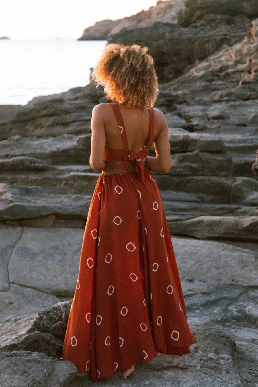 BALEARES MAXI SKIRT TIGER'S EYE BANDHANI