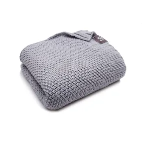 Bamboo Knitted Baby Blanket Grey