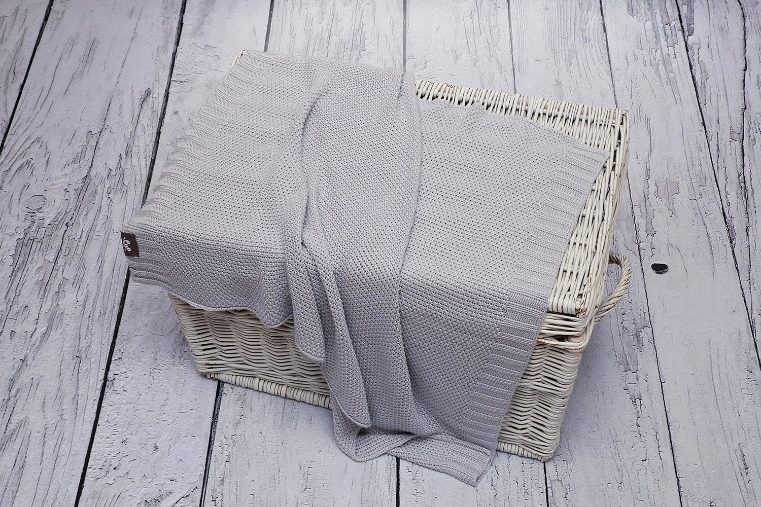 Bamboo Knitted Baby Blanket Grey