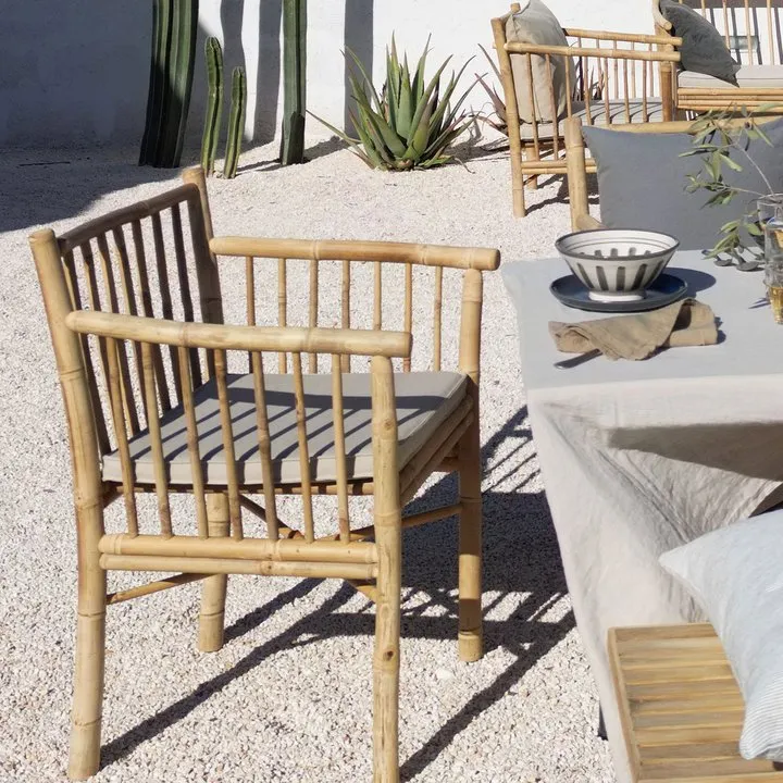 Bamboo Straight Arm Dining Chair