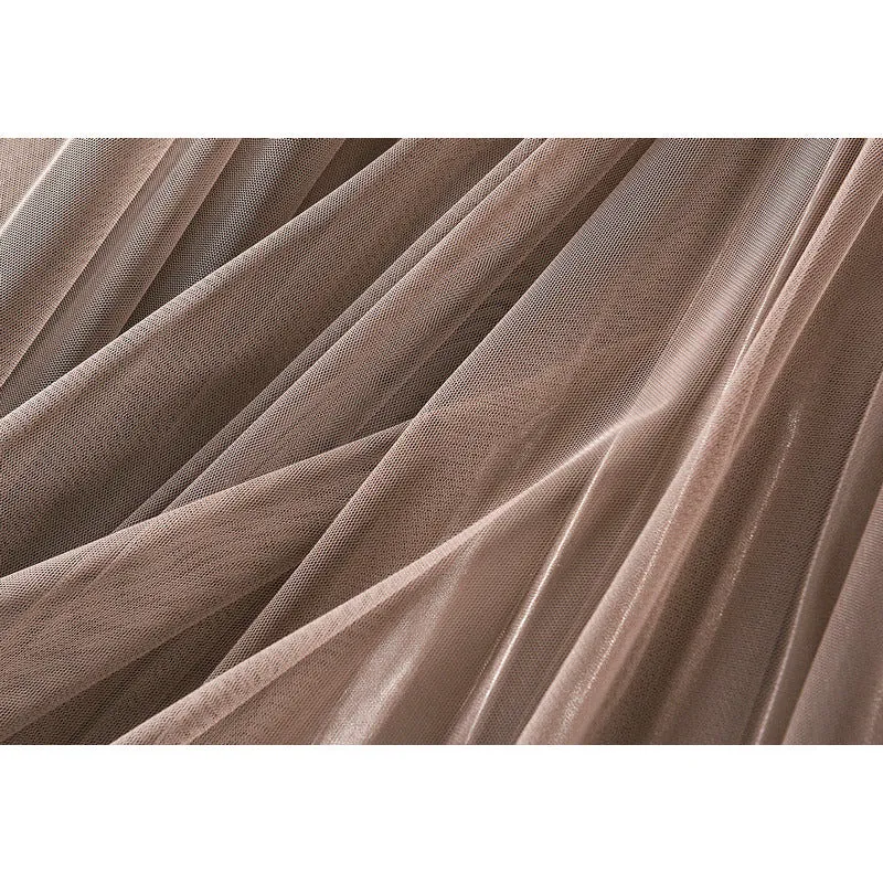 Beading Layered Hem High Waist Skirt