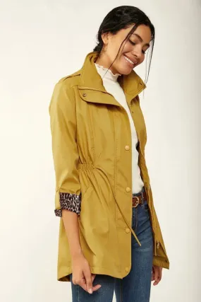 BGD Women Waist Pleated Trench Coat - Mustard - Avondale