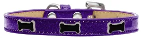 Black Bone Widget Dog Collar Purple Ice Cream Size 12