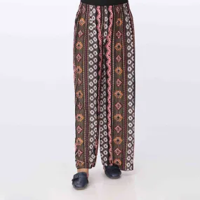 Black Printed Jersey Straight Trouser PW3573