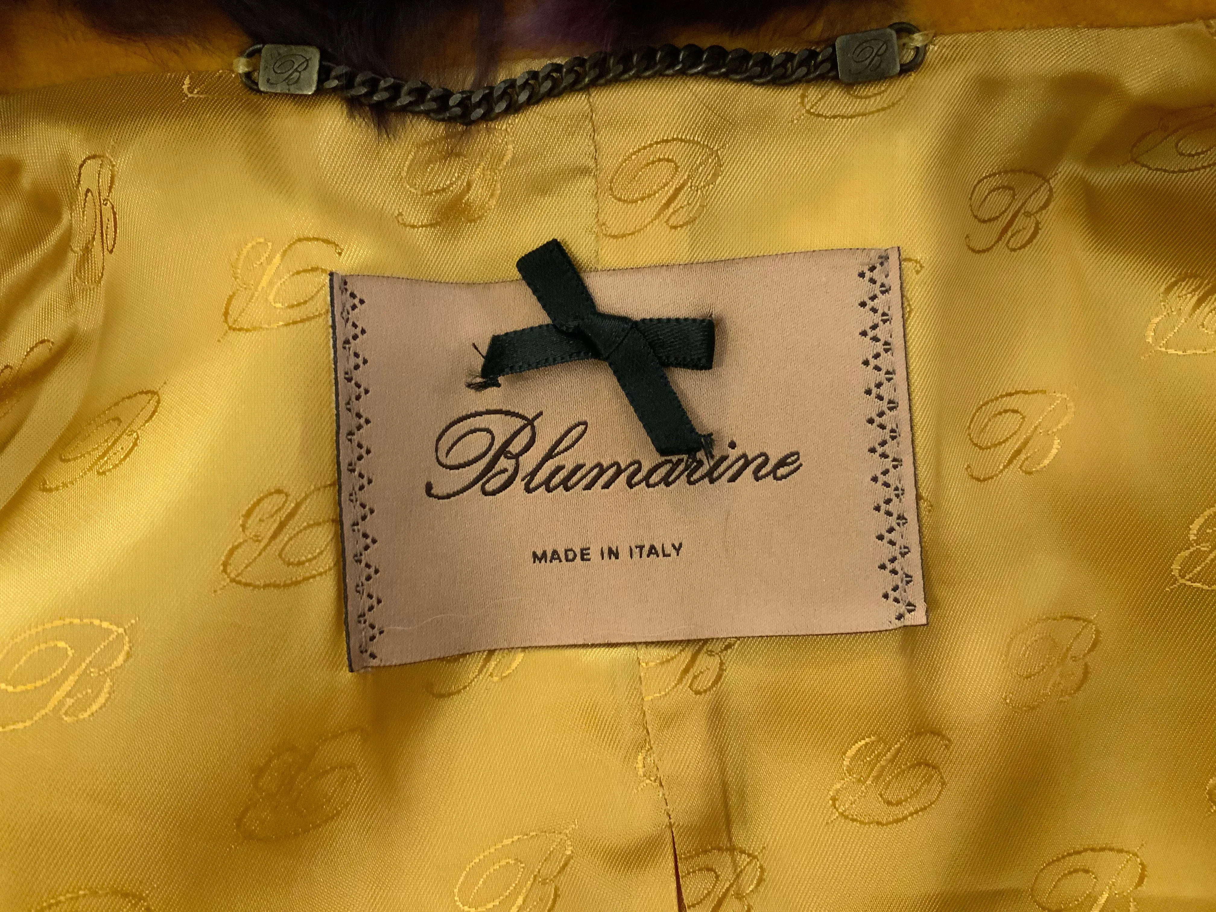 Blumarine Wool Chinchilla Fur Collar Jacket Size I 40 UK 8 US 4 S Small ladies