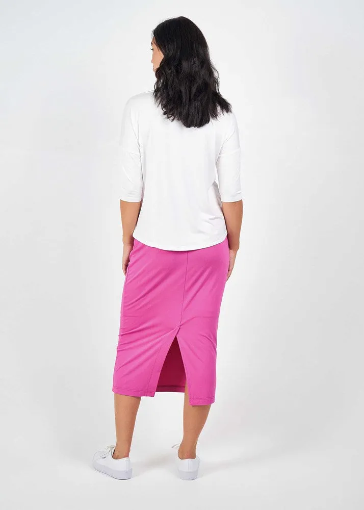 Camila 3/4 Sleeve Bamboo Top - White