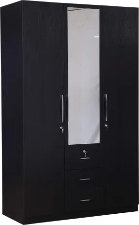 CASPIAN Furniture 3 Door Wardrobe for Bedroom with Super Utility. (Colour Rainforest Dark) Size 78 X 48 X 21