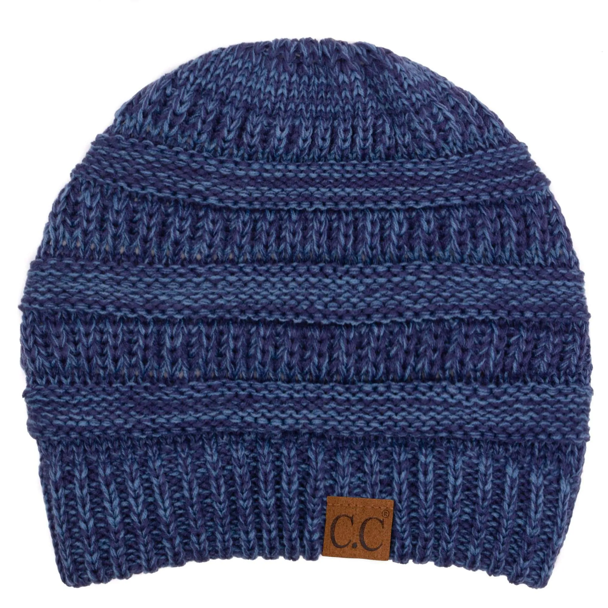 C.C YJ800 - Trendy Warm Chunky Soft Stretch Two-Toned Cable Knit Beanie Skully