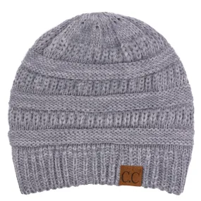 C.C YJ800 - Trendy Warm Chunky Soft Stretch Two-Toned Cable Knit Beanie Skully