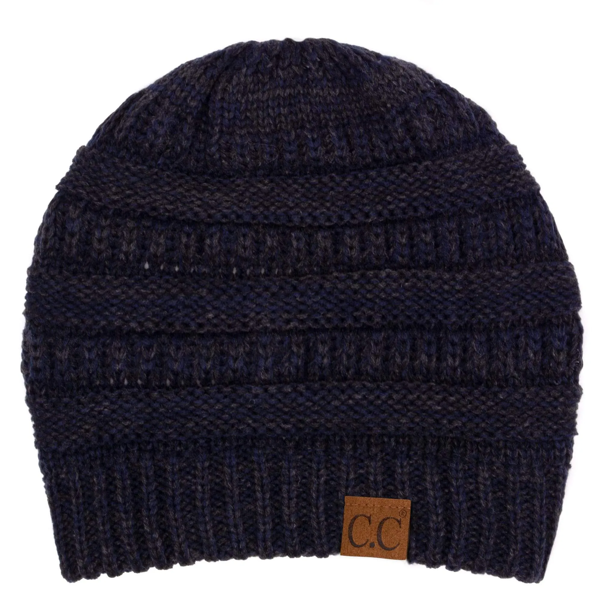 C.C YJ800 - Trendy Warm Chunky Soft Stretch Two-Toned Cable Knit Beanie Skully