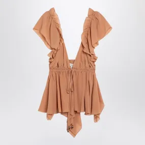 CHLOÉ Elegant Silk Ruffled Top
