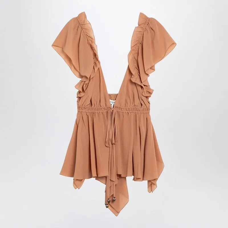 CHLOÉ Elegant Silk Ruffled Top