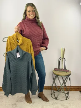 Cold Shoulder Turtleneck Sweater