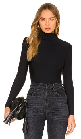 Commando Butter Long Sleeve Cropped Turtleneck in Black