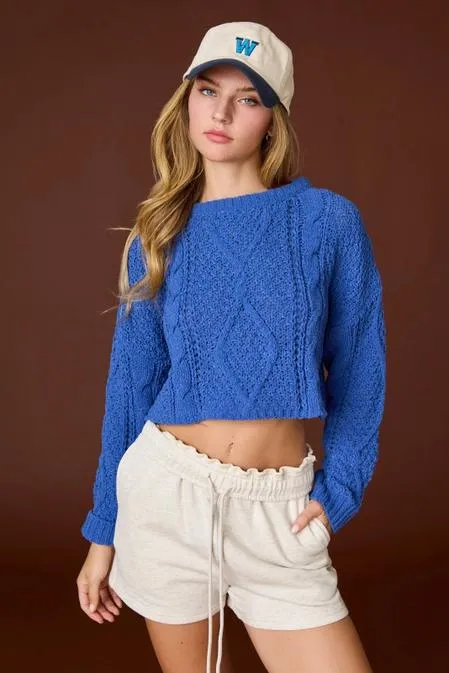 Cora Cable Knit Cropped Sweater
