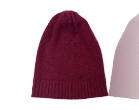 Cute womens y2k burgundy wine beannie |SKU 4192