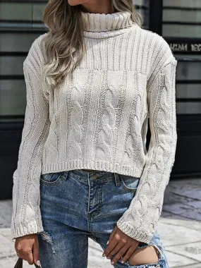 Day-To-Day Comfort Cable Knit Turtleneck Sweater
